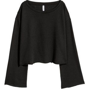 H&M Black Cropped Sweatshirt